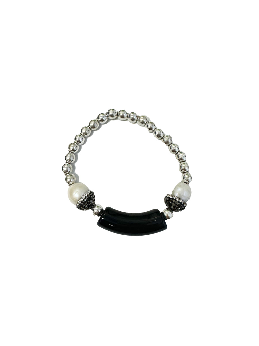 Cone Pearl CZ bead Bracelet