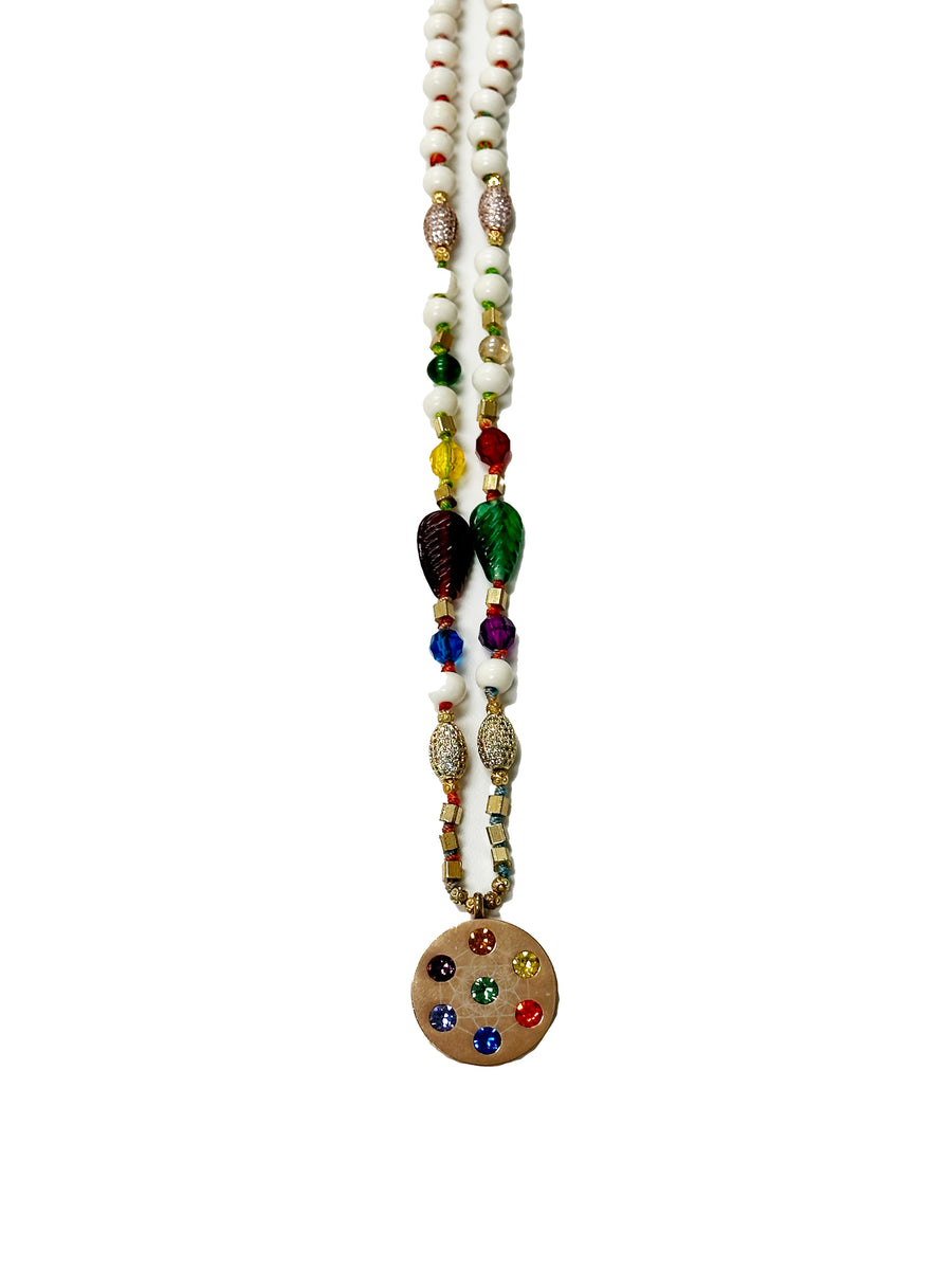 30' RGHA Bone/Glass Necklace
