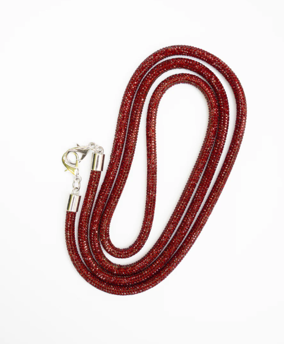 Rocknot Rhinestone Phone Lanyard - Ruby Red