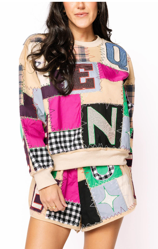 Queen of Sparkles Beige Multi Queen Patchwork