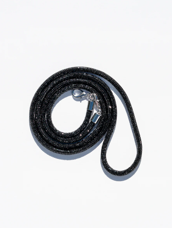 Rocknot Rhinestone Phone Lanyard - Jet Black