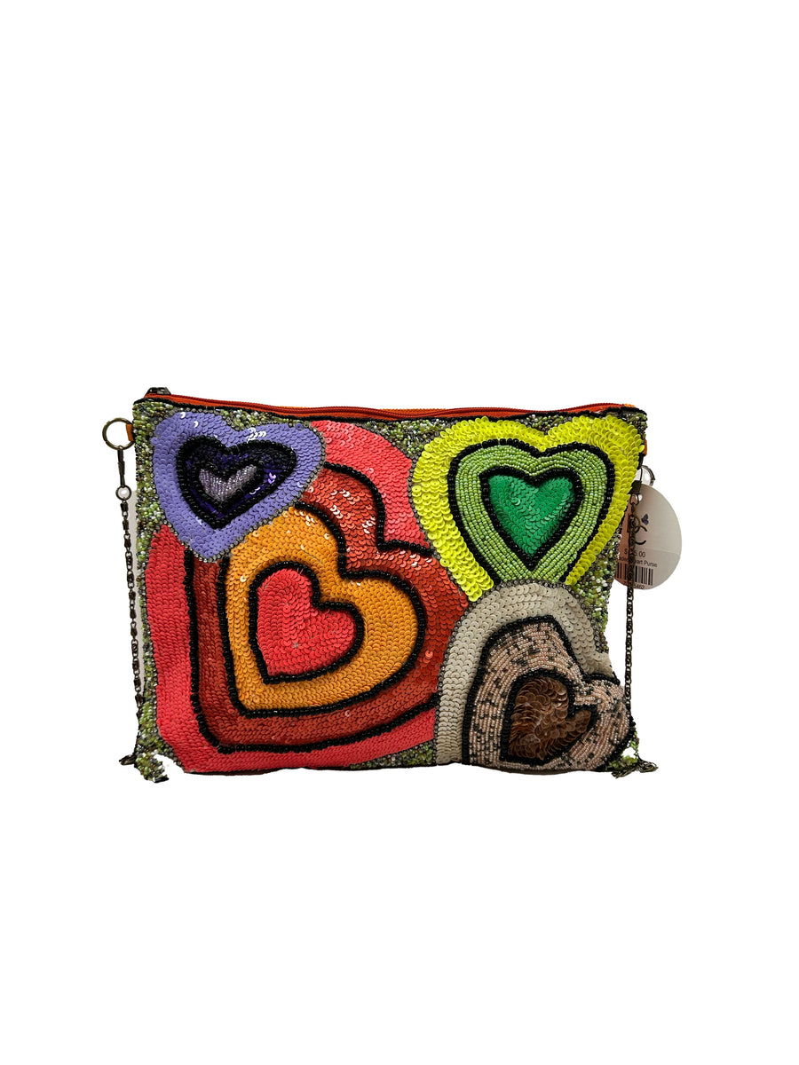 Beaded Heart Purse