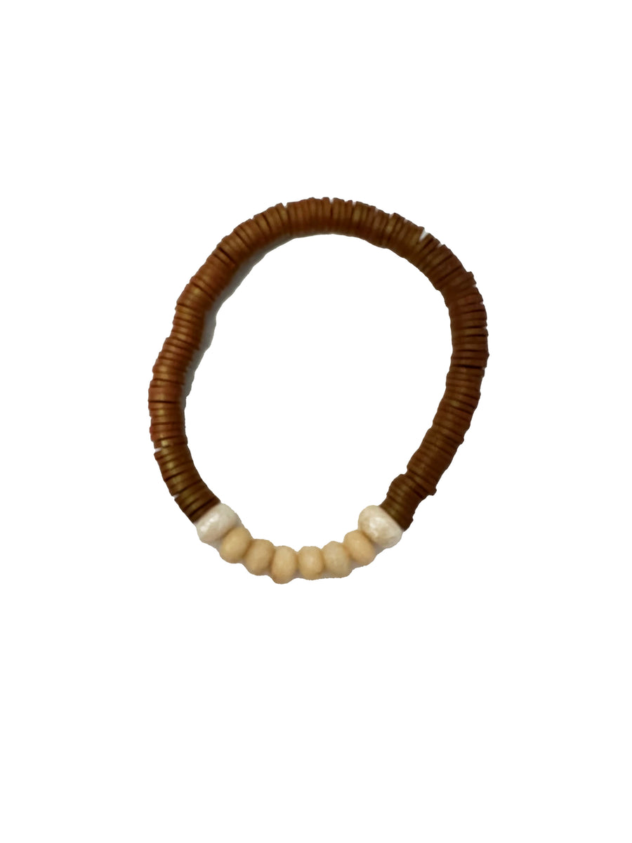 Brown African Vinyl Bead Bracelet