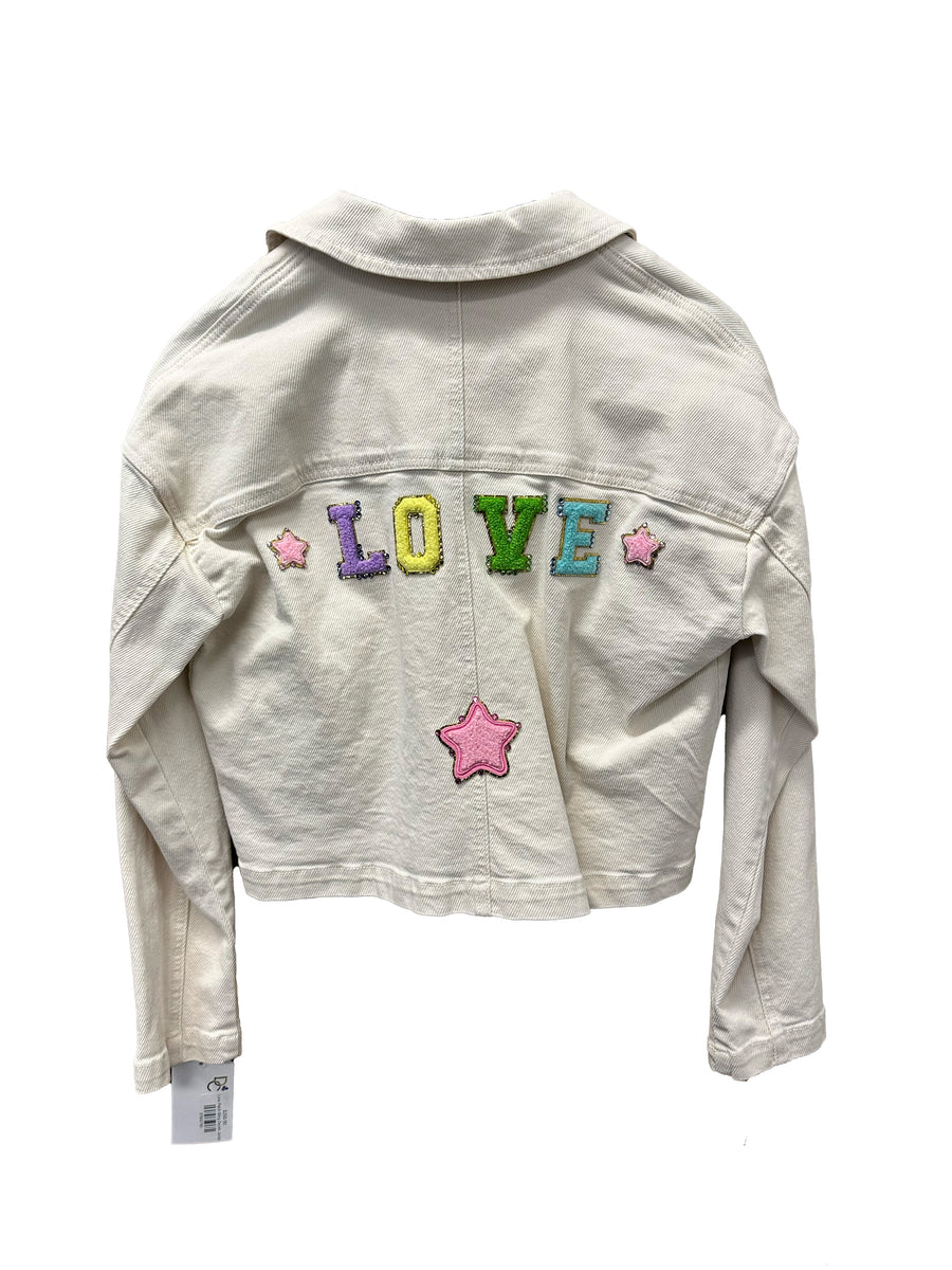 Love Patch Bling Denim Jacket