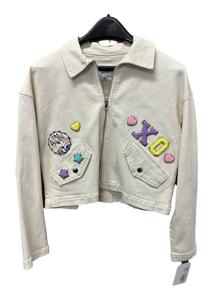 Love Patch Bling Denim Jacket