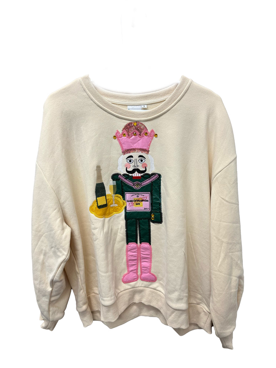 Queen of Sparkles Beige Nutcracker Server Sweater