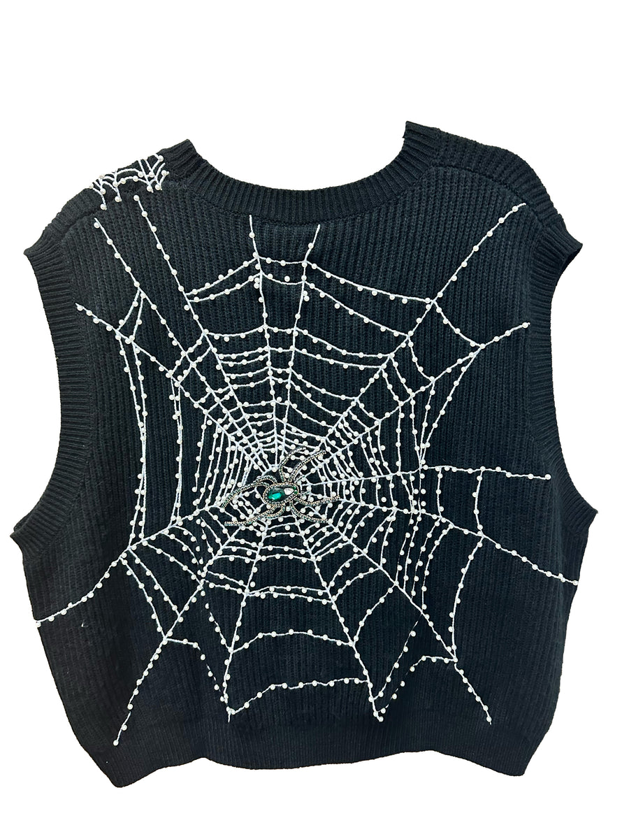 Queen of Sparkles Spider Web Sweater