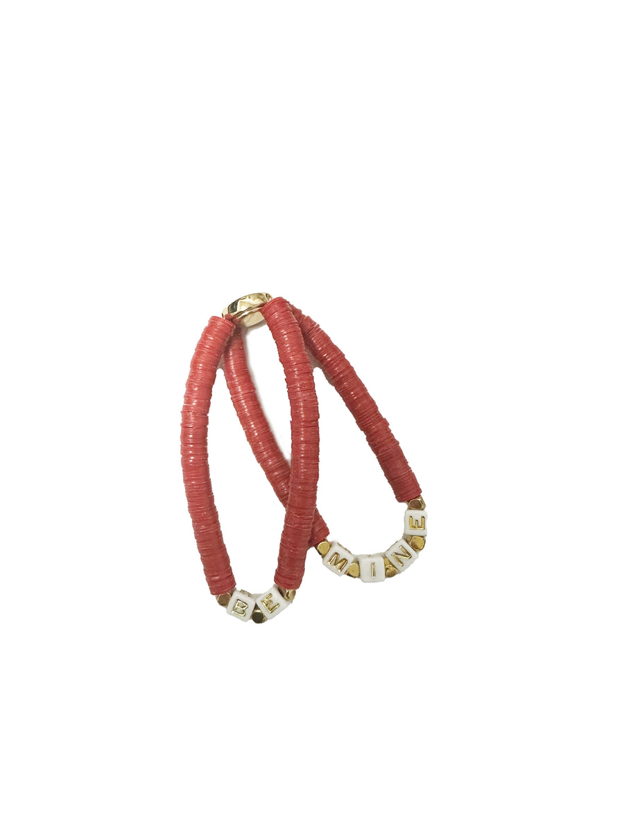 Be Mine African Vinyl Red Bead Bracelet