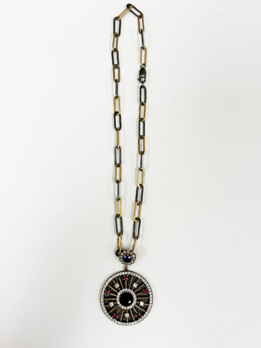 16in Sapphire Pendant Necklace
