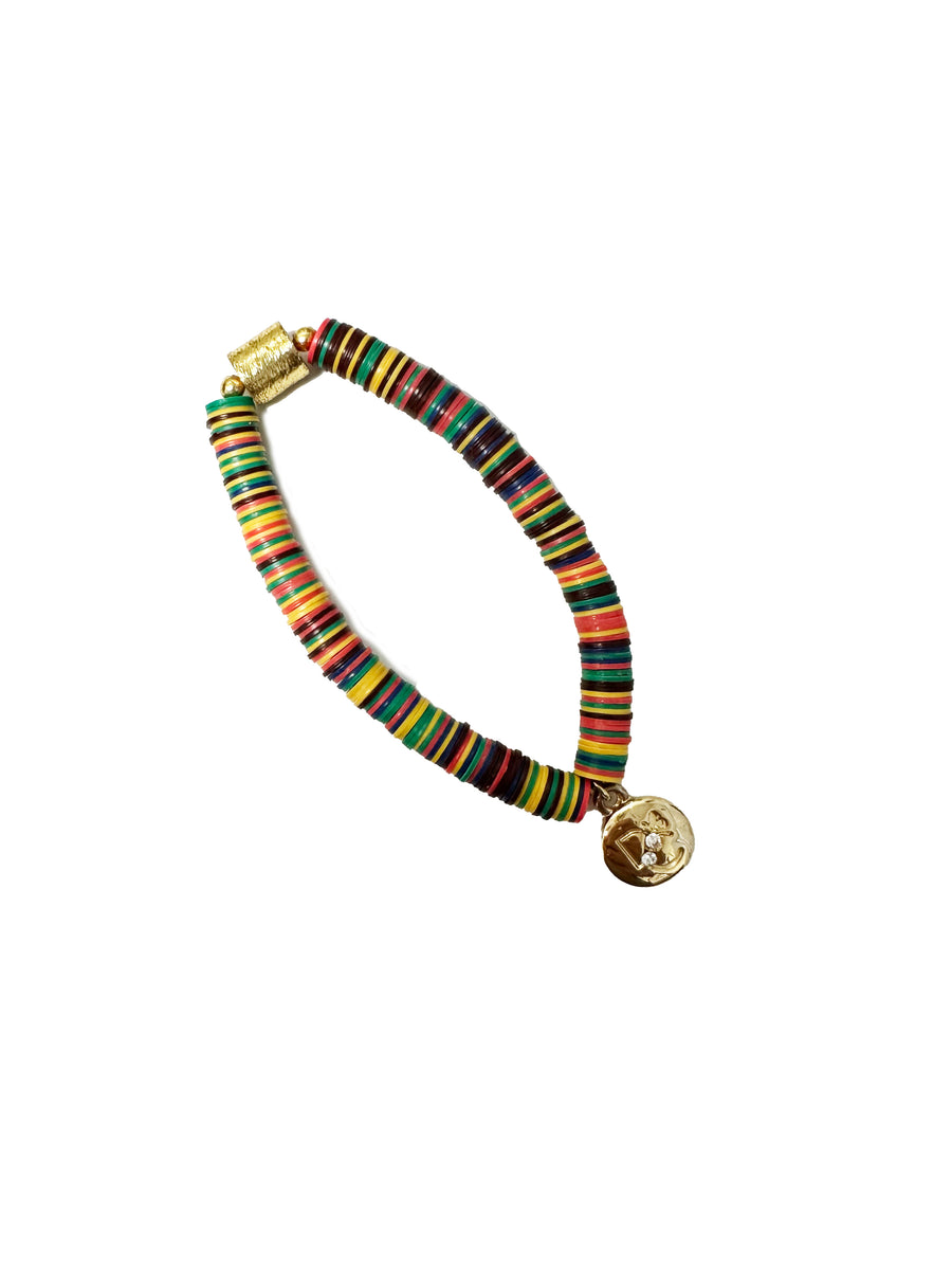 Rainbow African Vinyl Bead Bracelet