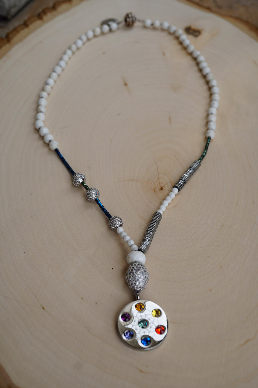 Metatron Highest Angel White Turquoise Necklace