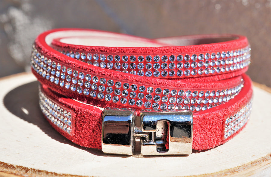Silver Belt Buckle Bracelet, Chrysocola, Leather | Bowman Originals.
