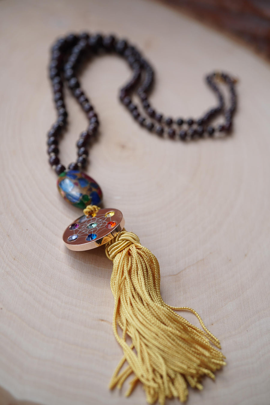 Metatron Garnet Beads Necklace