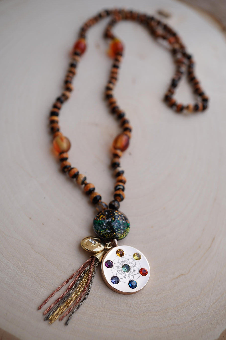 Metratron Brown Orange Necklace