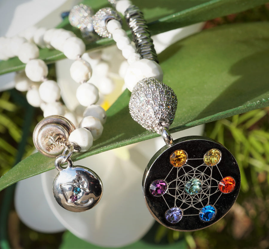 Metatron Highest Angel White Turquoise Necklace