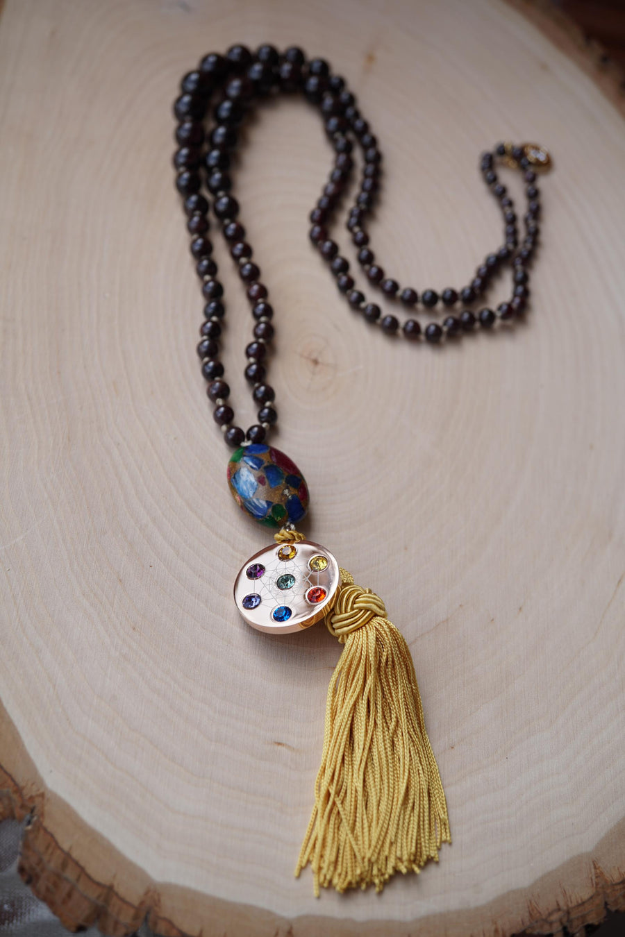 Metatron Garnet Beads Necklace