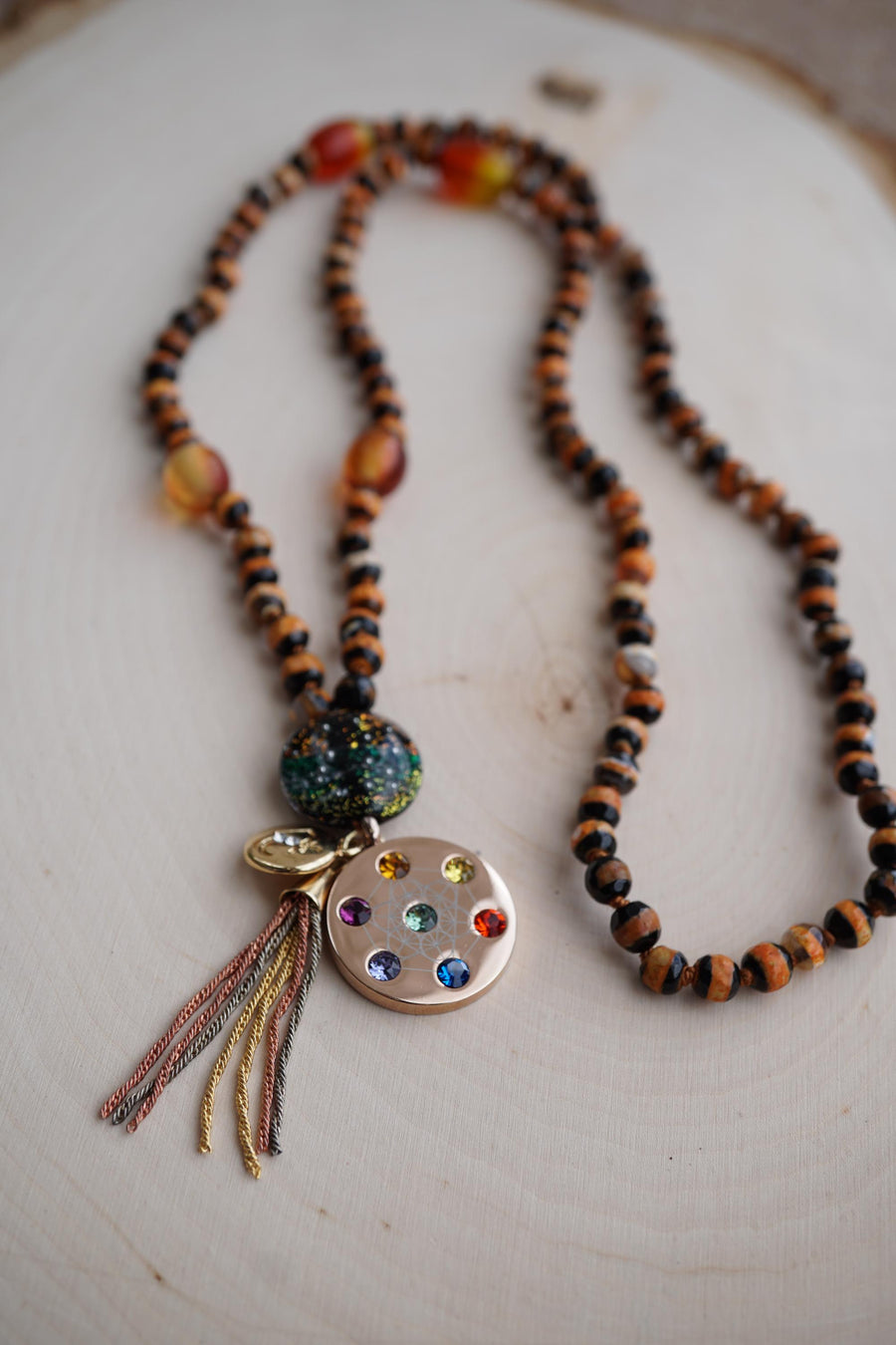 Metratron Brown Orange Necklace