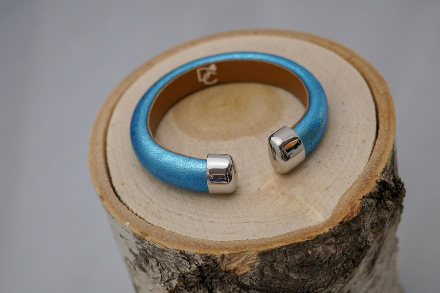 Single Cuff Bracelet without Stones- Aqua