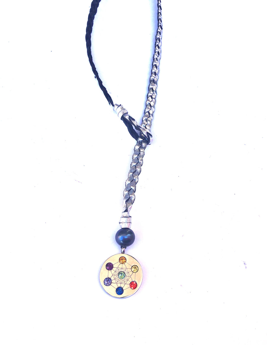Leather Braid Metatron Necklace