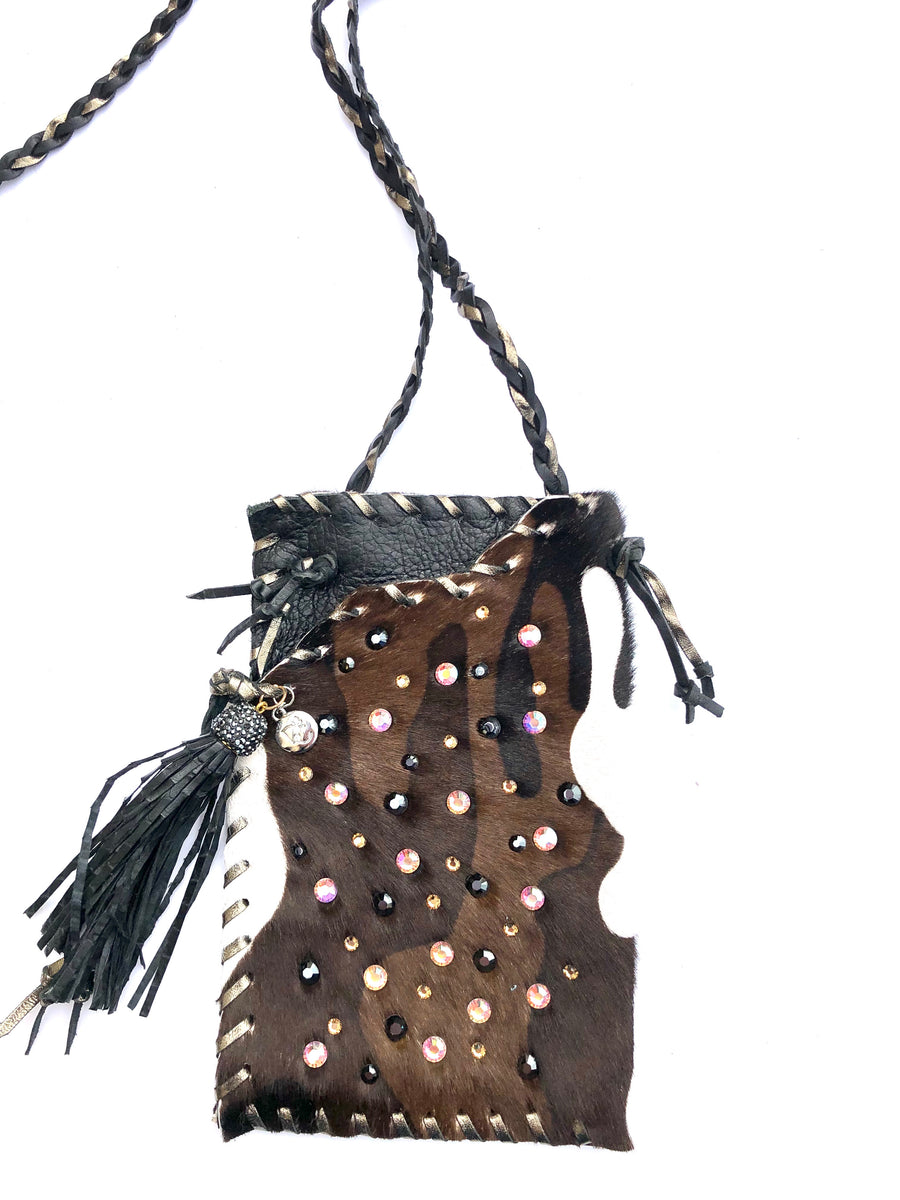 Hyde Me Calf Hair Bling Black